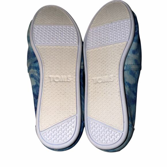 TOMS Women’s Classic Slip-On Shoes – Watercolor Turtles Blue Canvas Size 7.5 - Picture 5 of 7